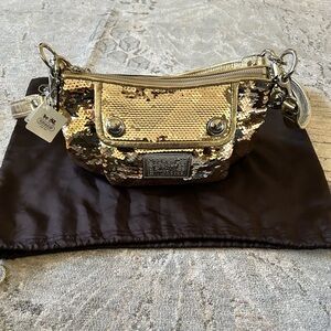 Coach Gold Sequin Shoulder Bag